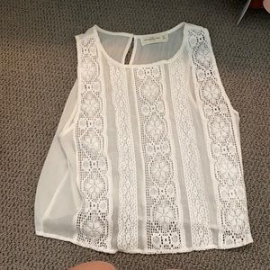 Abercrombie sleeveless blouse white lace